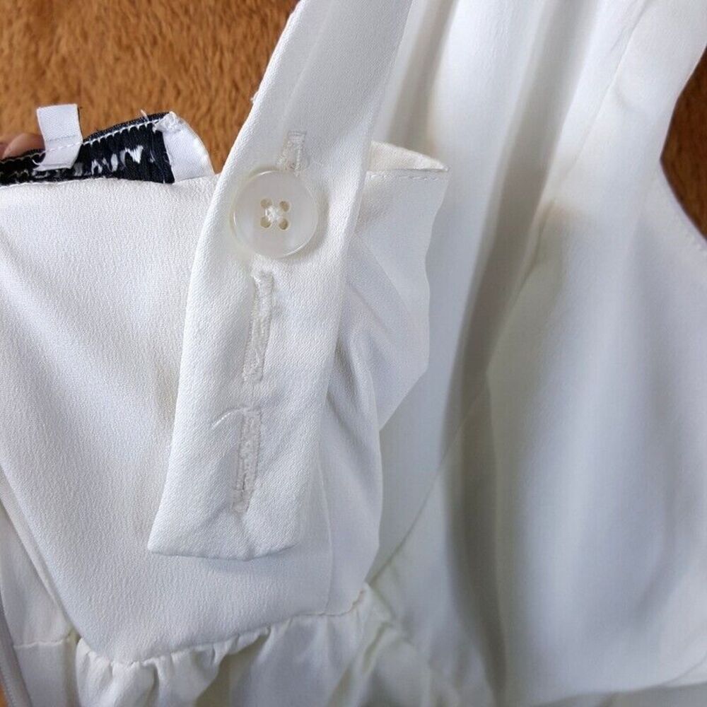 WEWOREWHAT Womens Dress Medium White Midi Charmeuse Corset Empire Minimalist - Picture 7 of 12